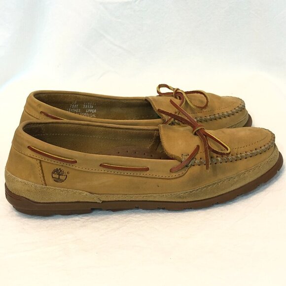 Timberland Tan Leather Boat Shoes Size 9M - Picture 3 of 9